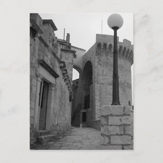 Korculaのストーン建物 ポストカード (正面)