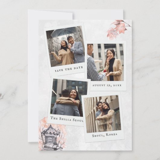 Korea | Destination Wedding Itinerary Map 招待状 (裏面)