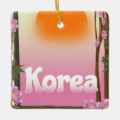 Korea Flowers旅行ポスター セラミックオーナメント (正面)