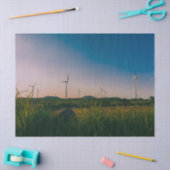 korea Jeju Wind Farm Landscape Wrapping Paper 薄葉紙 (クラフト)