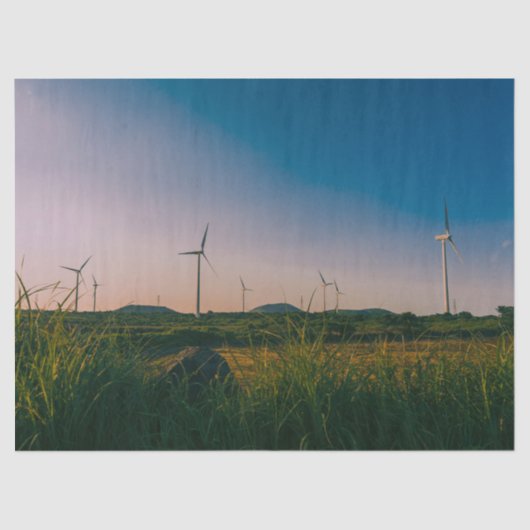 korea Jeju Wind Farm Landscape Wrapping Paper 薄葉紙 (正面)