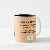 Korean*はコップの한국어순교자컵を 迫害します ツートーンマグカップ (正面右)