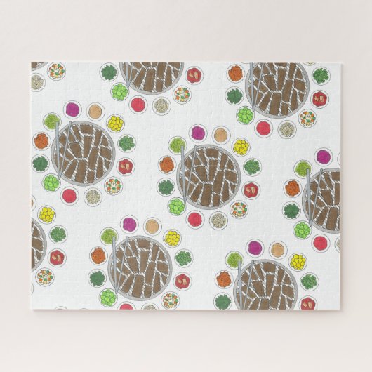 Korean BBQ Barbecue Roast Bulgogi Banchan Food ジグソーパズル (横)