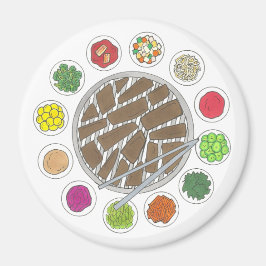 Korean BBQ Barbecue Roast Bulgogi Banchan Food マグネット