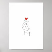 Korean Finger Heart Poster (Matte) ポスター (正面)
