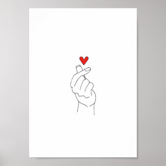 Korean Finger Heart Poster (Matte) ポスター