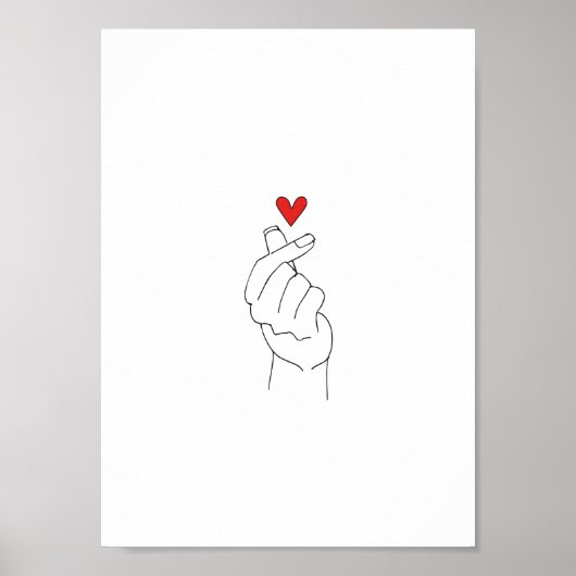 Korean Finger Heart Poster (Matte) ポスター (正面)