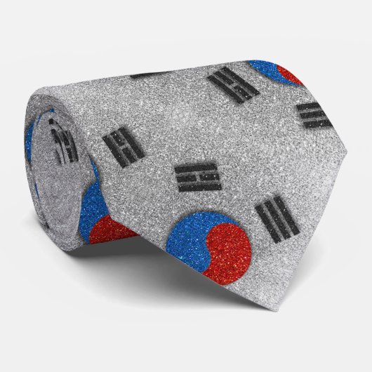 Korean Flag of South Korea Glitter Professional ネクタイ (ロール)