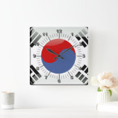 Korean glossy flag スクエア壁時計 (ホーム)