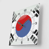 Korean glossy flag スクエア壁時計 (傾斜)