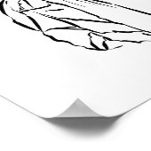 Korean Hanbok Woman Ink Line Art Poster ポスター (角)