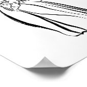 Korean Hanbok Woman with Norigae Ink Poster ポスター (角)