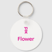 Korean Hangul Flower Character Art Typography キーホルダー (正面)