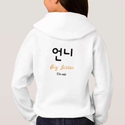 Korean Hangul Unnie (Big Sister) Typography (裏面)
