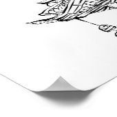 Korean Hanok Roof with Wind Chime Ink Poster ポスター (角)