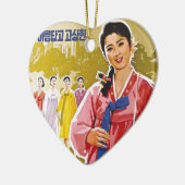 Korean Ladies Wearing Hanbok Ceramic Ornament セラミックオーナメント (左)