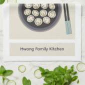 Korean Mandu Dumpling Modern New Year Food キッチンタオル (折り畳み)