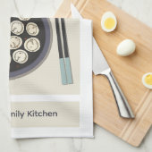 Korean Mandu Dumpling Modern New Year Food キッチンタオル (四つ折り)