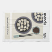 Korean Mandu Dumpling Modern New Year Food キッチンタオル (横)