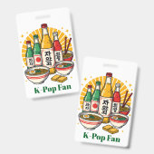 Korean Pop Culture Chest Print バッジ (正面＆裏面)