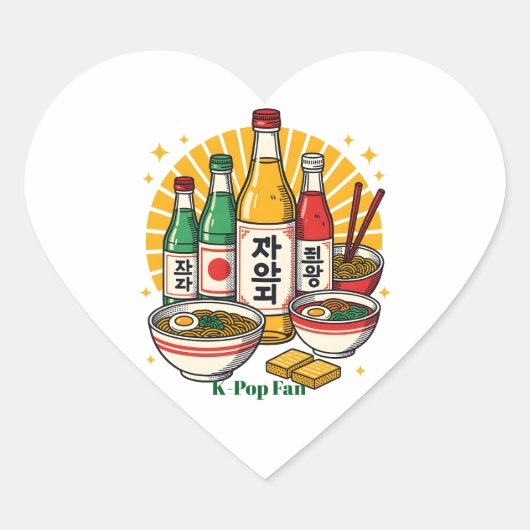 Korean Pop Culture Chest Print Printed Backpack Du ハートシール (正面)