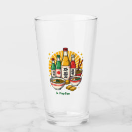 Korean Pop Culture Chest Print T-Shirt Glass タンブラーグラス