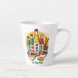 Korean Pop Culture Chest Print T-Shirt Glass Coffe カフェラテマグ