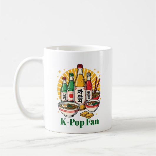 Korean Pop Culture Chest Print T-Shirt Glass Coffe コーヒーマグカップ (左)