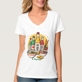 Korean Pop Culture Chest Print T-Shirt Tシャツ