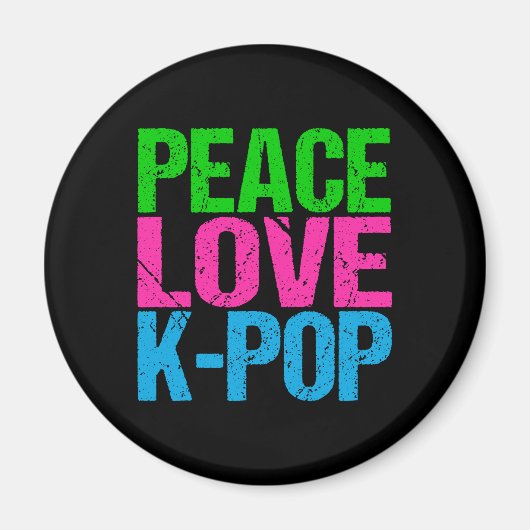 Korean Pop Music Peace Love K-Pop マグネット (正面)