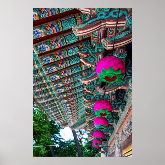 Korean Temple Roof Detail ポスター (正面)