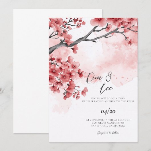 Korean Themed Wedding 招待状 (正面/裏面)
