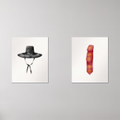 Korean Traditional Gat and Daenggi Wall Art Set (正面)