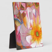 Kornelia Pastellrosa Rosen Aquarellkunst フォトプラーク (側面)