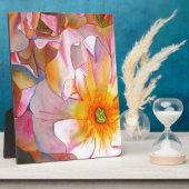 Kornelia Pastellrosa Rosen Aquarellkunst フォトプラーク (側面)