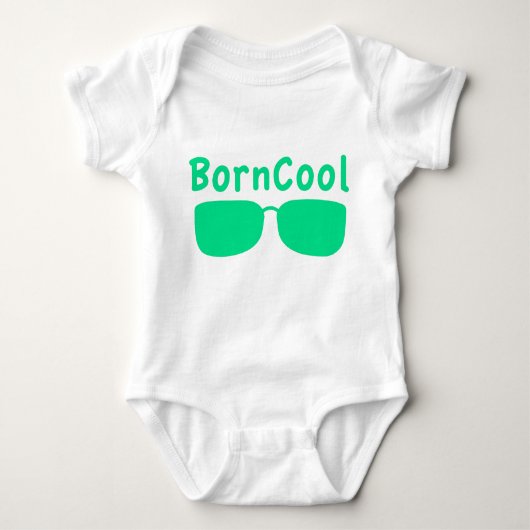 Kortärmad babybody med BornCool-tryck ベビーボディスーツ (正面)