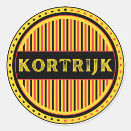 Kortrijk City Pride Emblem – Belgian Identity ラウンドシール