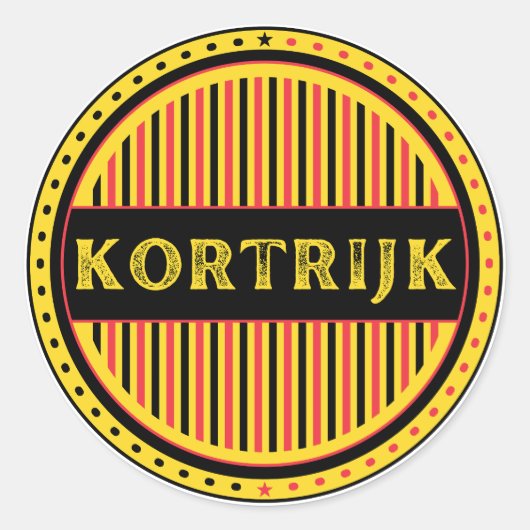 Kortrijk City Pride Emblem – Belgian Identity ラウンドシール (正面)