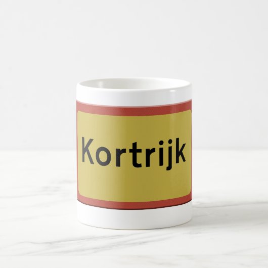 Kortrijk road sign コーヒーマグカップ (中央)