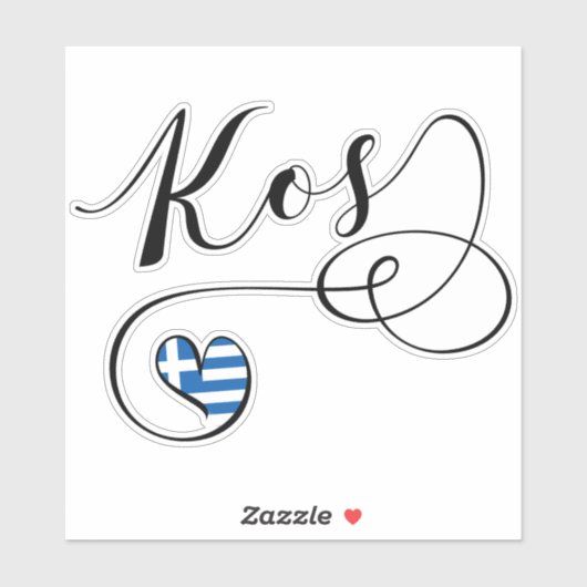 Kosハートの旗,ギリシャ,私はKosを愛し, Cos シール (シート)