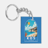 Kos Greece Travel Art Vintage キーホルダー (正面左)