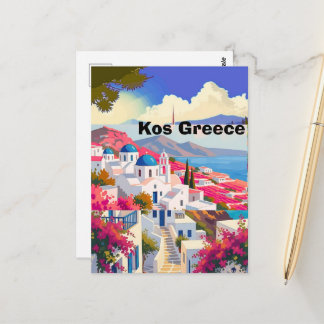Kos Travel Postcard Art, Kos Greece Travel Art Kos ポストカード
