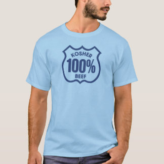 Kosher 100% Beef T-Shirt – Funny Jewish Food Humor Tシャツ