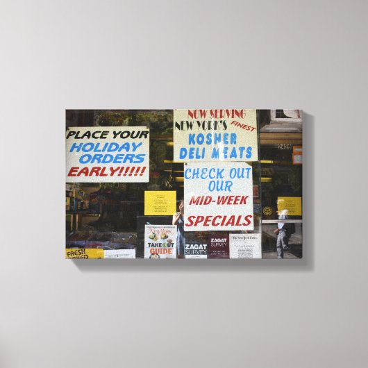 Kosher Deli Meats Knishes New York Cityの写真 キャンバスプリント (正面)