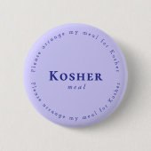 Kosher meal Request Badge, Light purple, Navy 缶バッジ (正面)