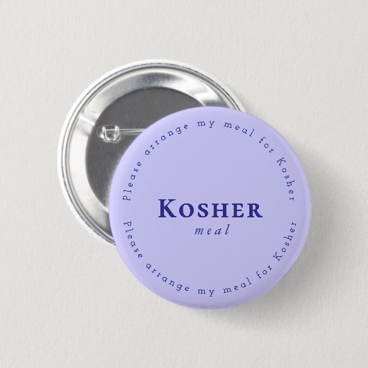 Kosher meal Request Badge, Light purple, Navy 缶バッジ (正面&裏面)