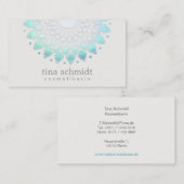 Kosmetologie Elegante Kreis Hellblau Weibs 名刺 (正面/裏面)