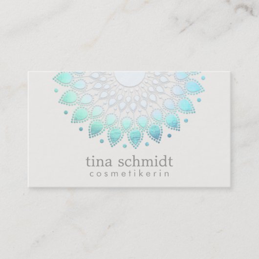 Kosmetologie Elegante Kreis Hellblau Weibs 名刺 (正面)
