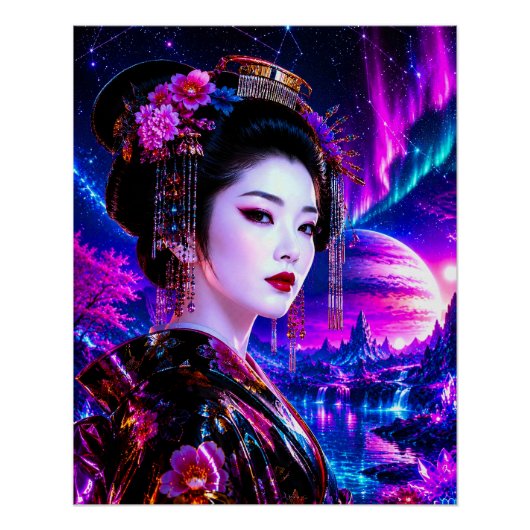 Kosmische Geisha im Neon‑Traumland ポスター (正面)