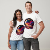 Kosmische Landschaft mit Planeten und Bergen Tシャツ (ユニセックス)